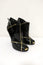Roger Vivier Ankle Boots Gold-Trim Black Patent Size 38.5 Peep Toe Booties