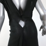 Roland Mouret Cutout Dress Black Cotton Size US 8 Asymmetrical Midi available at CelebrityOwned.com img_7