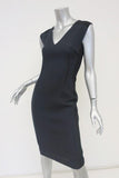 Roland Mouret Dress Navy/Black Cotton-Paneled Crepe Size US 4 Sleeveless Sheath available at CelebrityOwned.com img_3