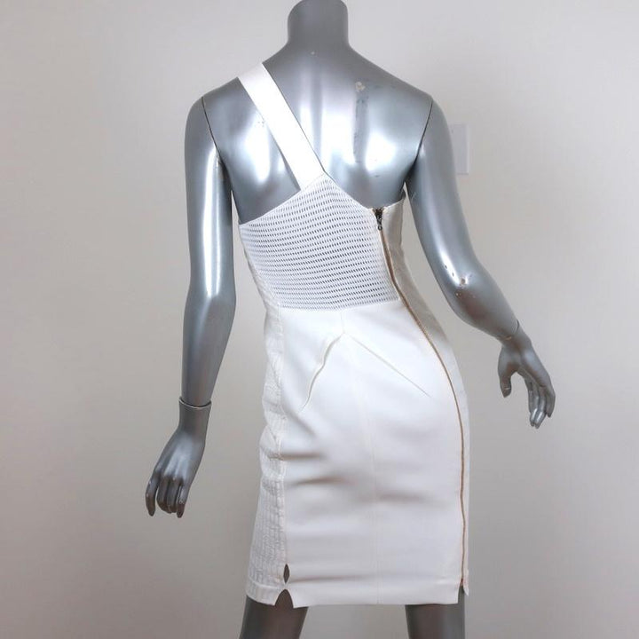 Roland Mouret One Shoulder Dress Aralia White Stretch Jacquard Size US 6 available at CelebrityOwned.com img_5