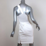 Roland Mouret One Shoulder Dress Aralia White Stretch Jacquard Size US 6 available at CelebrityOwned.com img_5