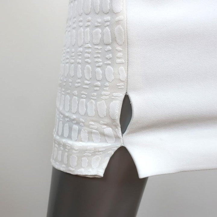 Roland Mouret One Shoulder Dress Aralia White Stretch Jacquard Size US 6 available at CelebrityOwned.com img_6