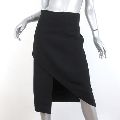 Rosetta Getty Wrap-Effect Skirt Black Stretch Crepe Size 6 available at CelebrityOwned.com img_1