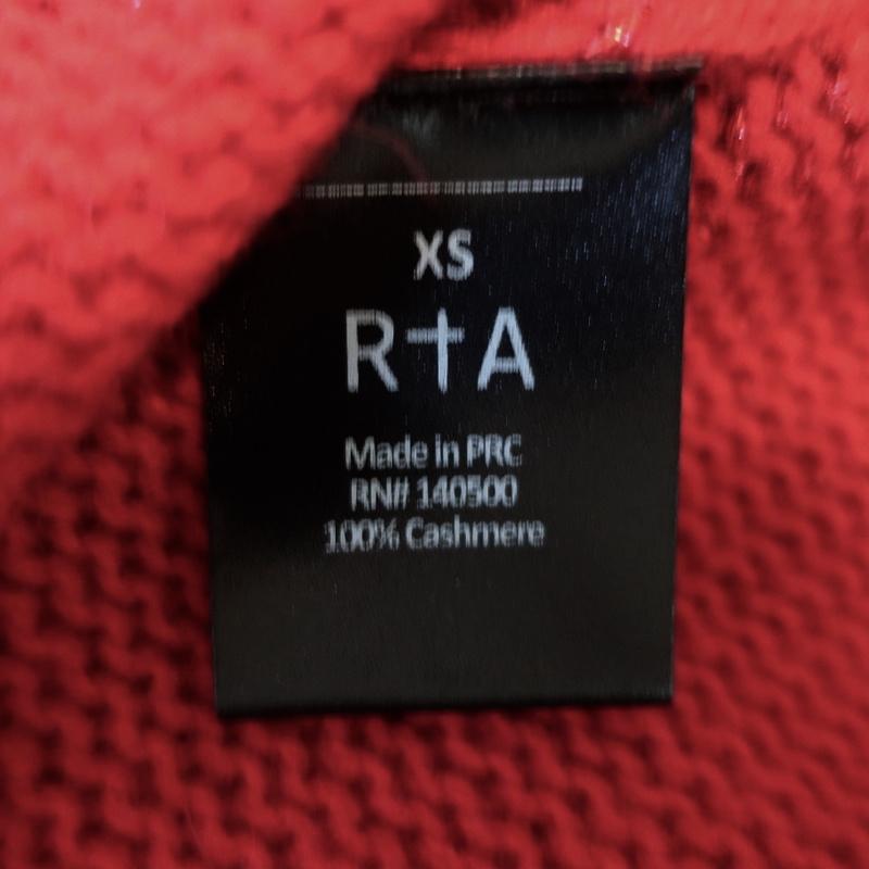 RtA Cashmere Sweater Red Distressed Metallic Knit Size Extra Small NEW available at CelebrityOwned.com img_8