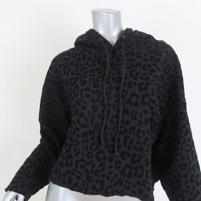 RtA Hoodie Sweatshirt Marvin Black Leopard Burnout Size Small available at CelebrityOwned.com img_1