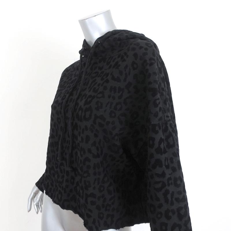 RtA Hoodie Sweatshirt Marvin Black Leopard Burnout Size Small available at CelebrityOwned.com img_3
