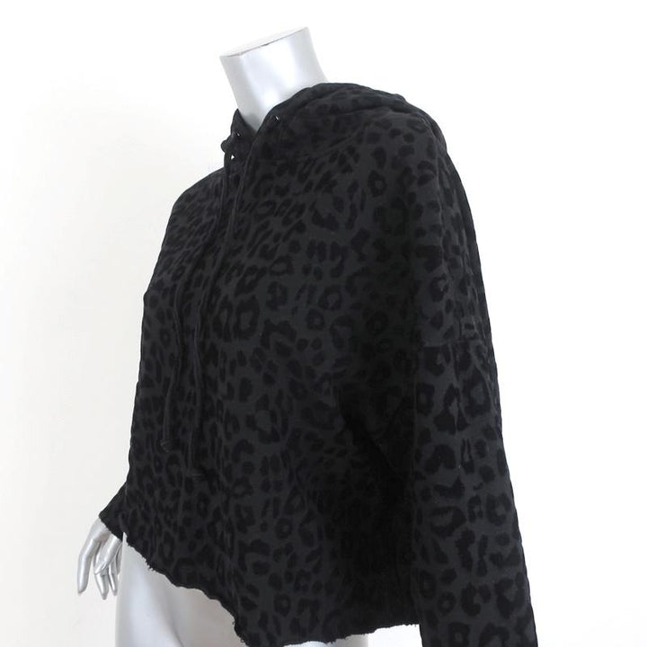 RtA Hoodie Sweatshirt Marvin Black Leopard Burnout Size Small available at CelebrityOwned.com img_3