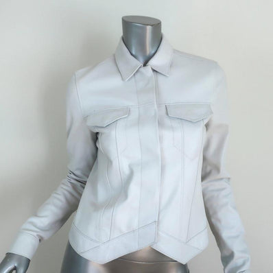 RtA Jack Leather Jacket White Size Extra Small available at CelebrityOwned.com img_1