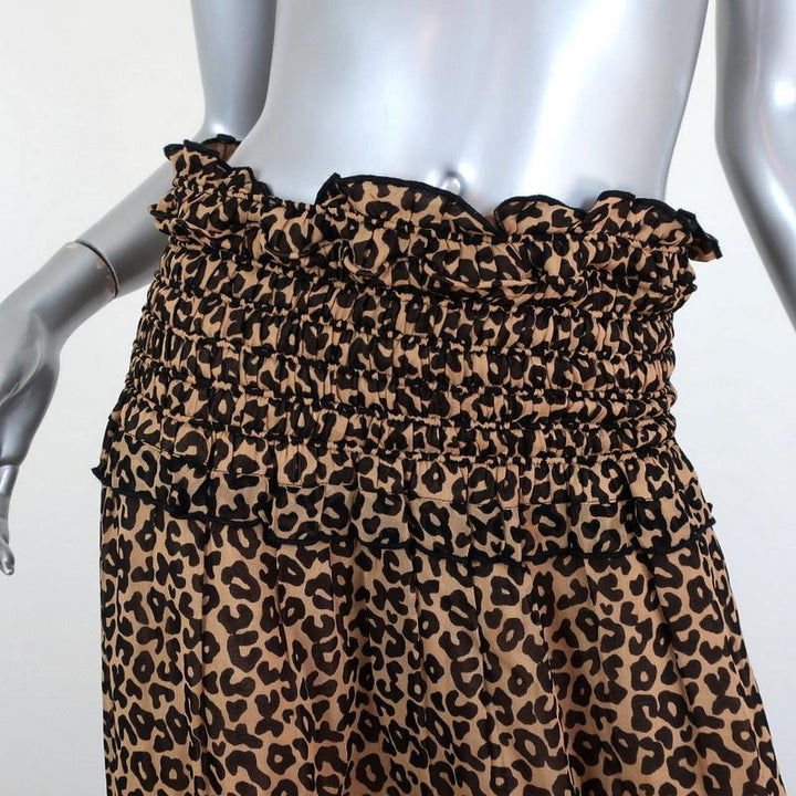 SEA Midi Skirt Lottie Leopard Print Smocked Chiffon Size 6 available at CelebrityOwned.com img_3