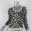 SEA Sweater Cream/Black Leopard Cotton Knit Size Extra Small Scoop Neck Pullover