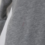 Sacai Shirt-Back Sweater Gray Ribbed Knit & White Pleated Cotton Size 3 NEW available at CelebrityOwned.com img_2