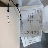 Sacai Shirt-Back Sweater Gray Ribbed Knit & White Pleated Cotton Size 3 NEW available at CelebrityOwned.com img_9