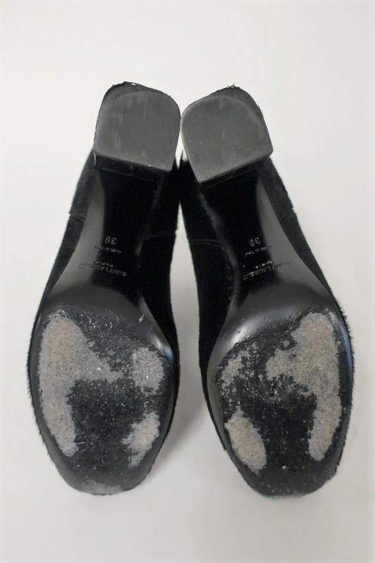 Saint Laurent Babies Chelsea Boot Black Calf Hair Size 36 High Heel Ankle Boot available at CelebrityOwned.com img_8