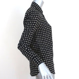 Saint Laurent Button Down Blouse Black Star Print Silk Size 36 Long Sleeve Top available at CelebrityOwned.com img_4