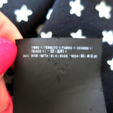 Saint Laurent Button Down Blouse Black Star Print Silk Size 36 Long Sleeve Top available at CelebrityOwned.com img_9