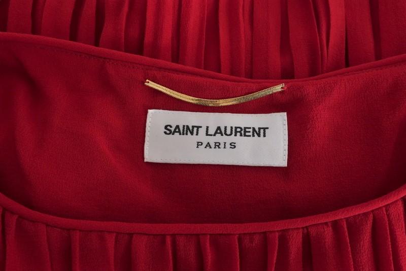 Saint Laurent White Silk Georgette Lace Camisole Saint Laurent