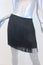 Saint Laurent Fringed Mini Skirt Black Crepe Size 40