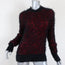 Saint Laurent Grunge Sweater Black/Red Fuzzy Knit Size Small Crewneck Pullover