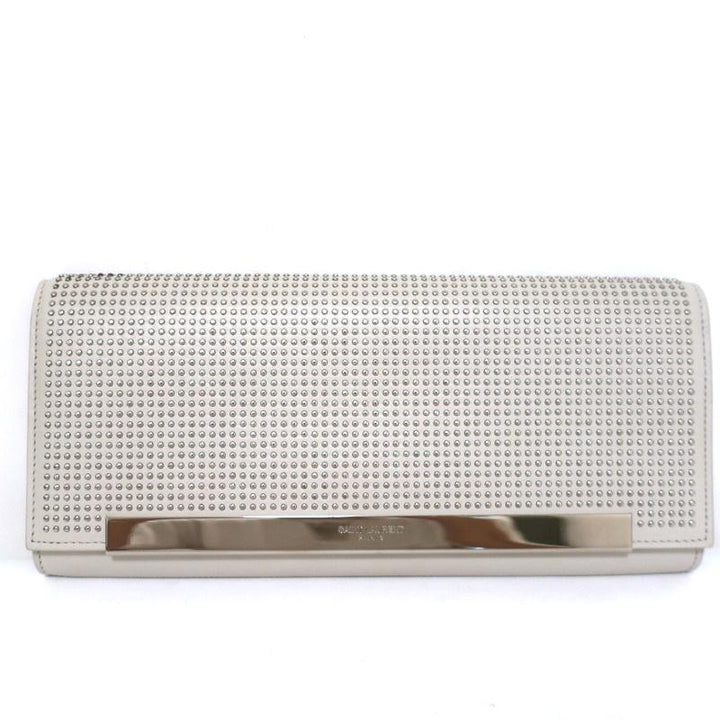 Saint Laurent Lutetia Clutch Off-White Studded Leather Flap Bag available at CelebrityOwned.com img_2
