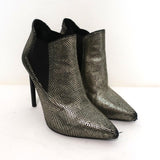Saint Laurent Paris Pointed Toe Booties Gold Snake-Print Leather Size 35.5 available at CelebrityOwned.com img_1