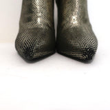 Saint Laurent Paris Pointed Toe Booties Gold Snake-Print Leather Size 35.5 available at CelebrityOwned.com img_4