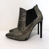 Saint Laurent Paris Pointed Toe Booties Gold Snake-Print Leather Size 35.5 available at CelebrityOwned.com img_5