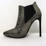 Saint Laurent Paris Pointed Toe Booties Gold Snake-Print Leather Size 35.5 available at CelebrityOwned.com img_7