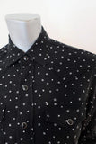 Saint Laurent Western Shirt Black Star Print Cotton Size Small Long Sleeve Top available at CelebrityOwned.com img_3