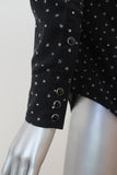 Saint Laurent Western Shirt Black Star Print Cotton Size Small Long Sleeve Top available at CelebrityOwned.com img_7