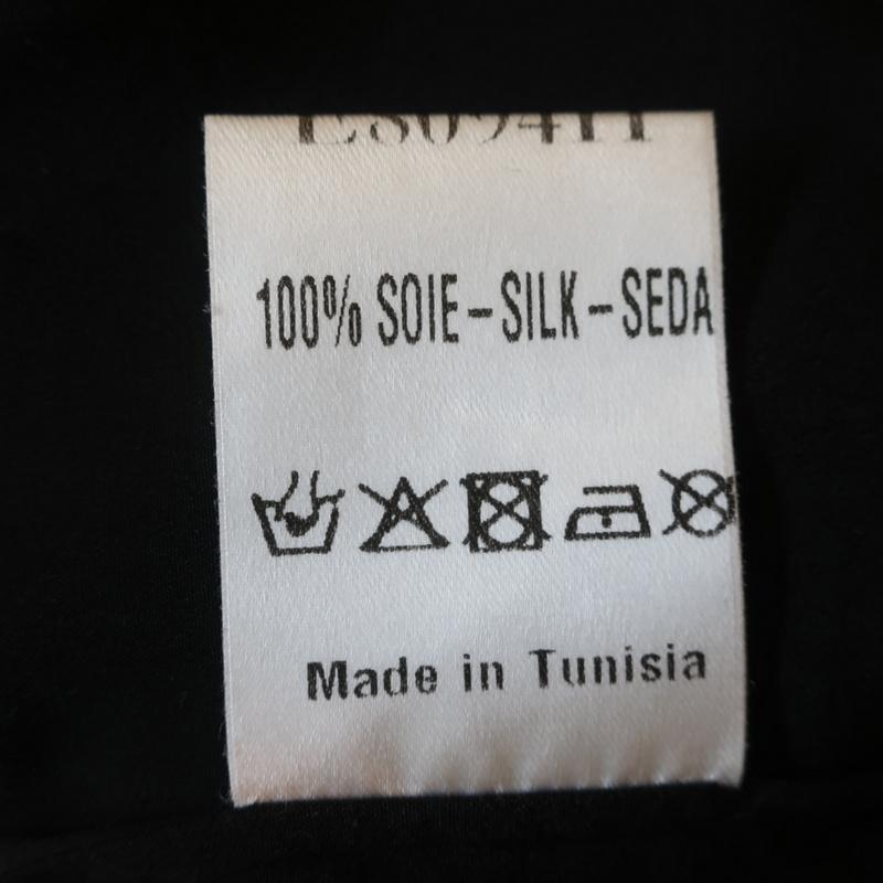 Sandro Blouse Black Pearl &amp; Crystal-Embellished Silk Size 1 Short Sleeve Top available at CelebrityOwned.com img_10