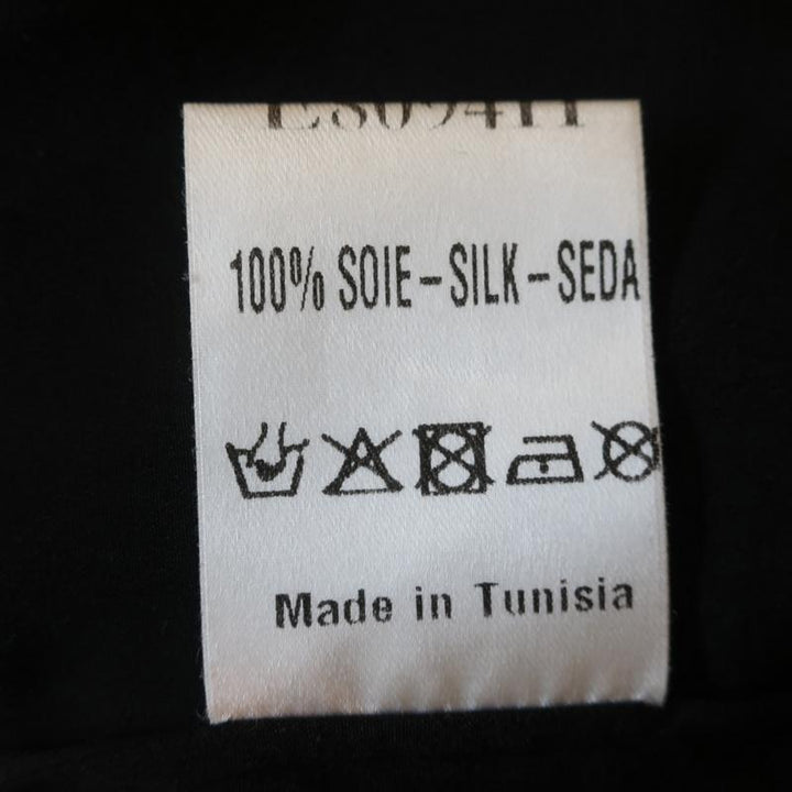 Sandro Blouse Black Pearl &amp; Crystal-Embellished Silk Size 1 Short Sleeve Top available at CelebrityOwned.com img_10