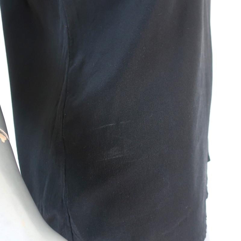 Sandro Blouse Black Pearl &amp; Crystal-Embellished Silk Size 1 Short Sleeve Top available at CelebrityOwned.com img_6