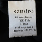 Sandro Blouse Black Pearl & Crystal-Embellished Silk Size 1 Short Sleeve Top available at CelebrityOwned.com img_9