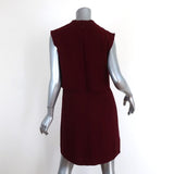 Sandro Mini Dress Burgundy Layered Crepe Size 3 Sleeveless Shift available at CelebrityOwned.com img_5