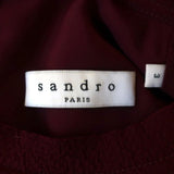 Sandro Mini Dress Burgundy Layered Crepe Size 3 Sleeveless Shift available at CelebrityOwned.com img_6
