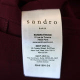 Sandro Mini Dress Burgundy Layered Crepe Size 3 Sleeveless Shift available at CelebrityOwned.com img_7