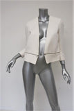 Sandro Volonte Zip Hem Blazer Cream Wool-Blend Size 38 Open Front Jacket available at CelebrityOwned.com img_1