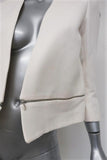 Sandro Volonte Zip Hem Blazer Cream Wool-Blend Size 38 Open Front Jacket available at CelebrityOwned.com img_2