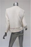 Sandro Volonte Zip Hem Blazer Cream Wool-Blend Size 38 Open Front Jacket available at CelebrityOwned.com img_4