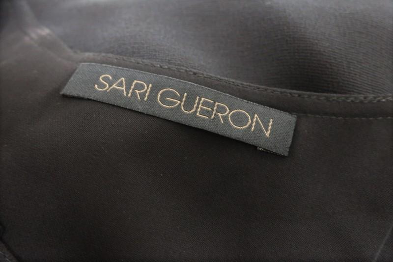 Sari Gueron Dress Black Ruffle-Trim Silk Crepe Size 4 Sleeveless Shift available at CelebrityOwned.com img_6