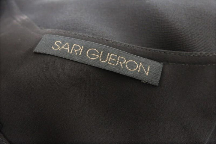 Sari Gueron Dress Black Ruffle-Trim Silk Crepe Size 4 Sleeveless Shift available at CelebrityOwned.com img_6