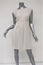 Sari Gueron Dress Cream Sleeveless Pleated Cotton-Silk Size 4