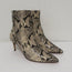 Schutz Bette Booties Beige Snake-Embossed Leather Size 7.5 Ankle Boots NEW