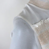 See By Chloe High Neck Blouse Cream Smocked Crepe Size 38 Long Sleeve Top available at CelebrityOwned.com img_6