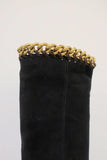 Sergio Rossi Chain-Embellished Knee High Boots Black Suede Size 36 Platform Heel available at CelebrityOwned.com img_3