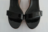 Sergio Rossi Coated Cork Platform Wedge Sandals Black Patent Leather Size 40 available at CelebrityOwned.com img_7