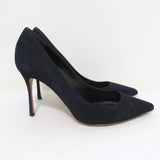 Sergio Rossi Godiva Pumps Navy Suede Size 37.5 Pointed Toe Heels available at CelebrityOwned.com img_2