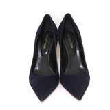 Sergio Rossi Godiva Pumps Navy Suede Size 37.5 Pointed Toe Heels available at CelebrityOwned.com img_3