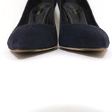 Sergio Rossi Godiva Pumps Navy Suede Size 37.5 Pointed Toe Heels available at CelebrityOwned.com img_4