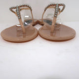 Sergio Rossi Khata Jelly Thong Sandals Nude/Silver Studded Rubber Size 38 available at CelebrityOwned.com img_5